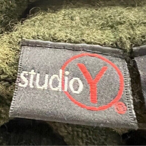 STUDIO Y Turtleneck Sweater Wool Blend‎ Sz S Olive Minimalist Outdoor Cabincore - Picture 2 of 12